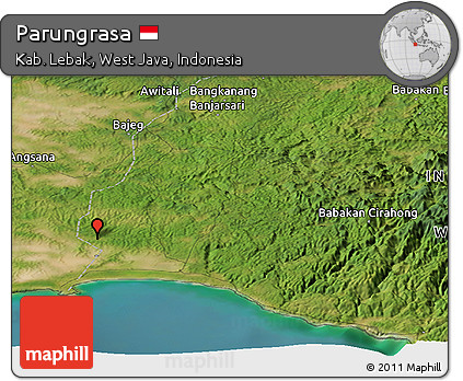 Satellite Panoramic Map of Parungrasa
