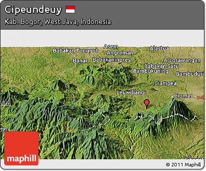 Satellite Panoramic Map of Cipeundeuy