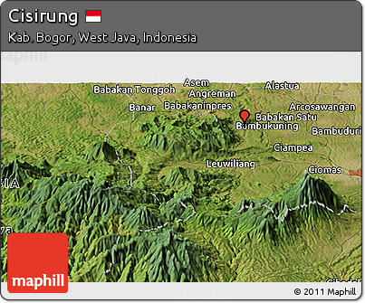 Satellite Panoramic Map of Cisirung