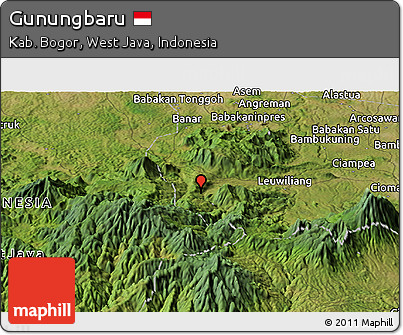 Satellite Panoramic Map of Gunungbaru