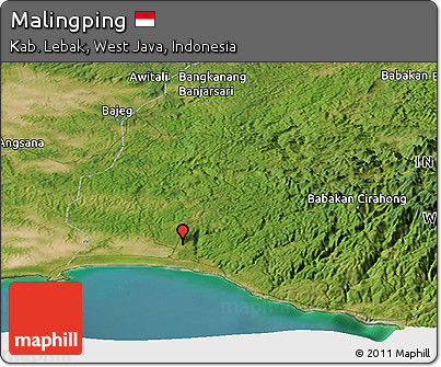 Satellite Panoramic Map of Malingping