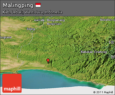 Satellite Panoramic Map of Malingping