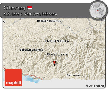 Shaded Relief Panoramic Map of Ciherang