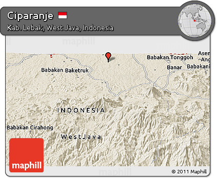 Shaded Relief Panoramic Map of Ciparanje