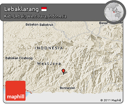 Shaded Relief Panoramic Map of Lebaklarang