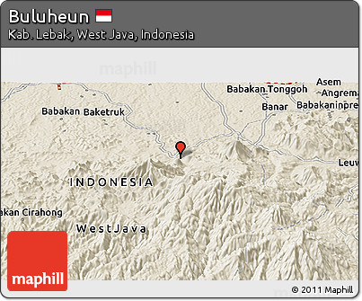 Shaded Relief Panoramic Map of Buluheun
