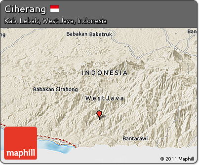 Shaded Relief Panoramic Map of Ciherang