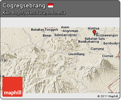 Shaded Relief Panoramic Map of Cogregsebrang