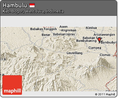 Shaded Relief Panoramic Map of Hambulu