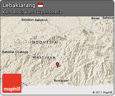 Shaded Relief Panoramic Map of Lebaklarang