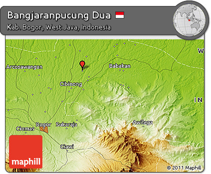 Physical 3D Map of Bangjaranpucung Dua