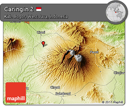 Physical 3D Map of Caringin 2
