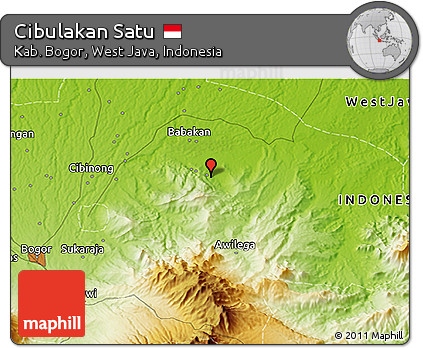 Physical 3D Map of Cibulakan Satu