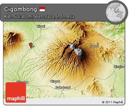 Physical 3D Map of Cigombong