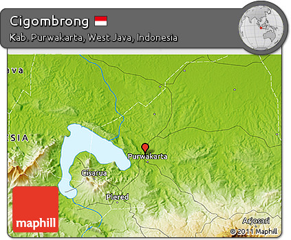 Physical 3D Map of Cigombrong