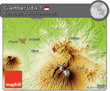 Physical 3D Map of Cilember Udik 1