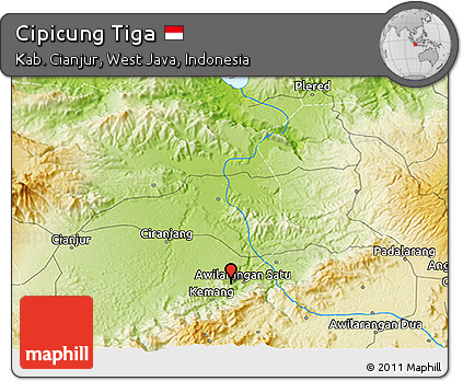 Physical 3D Map of Cipicung Tiga