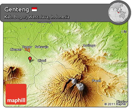 Physical 3D Map of Genteng
