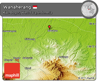 Physical 3D Map of Wanaherang