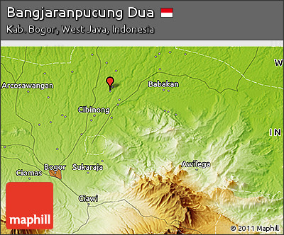 Physical 3D Map of Bangjaranpucung Dua