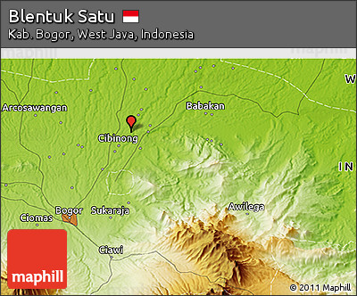 Physical 3D Map of Blentuk Satu