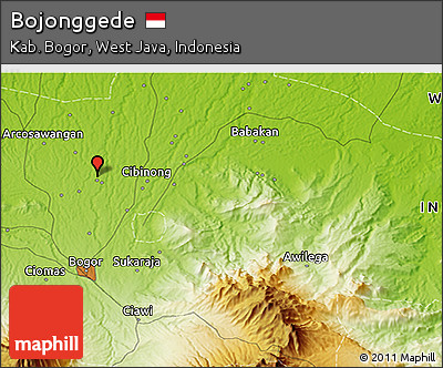 Physical 3D Map of Bojonggede