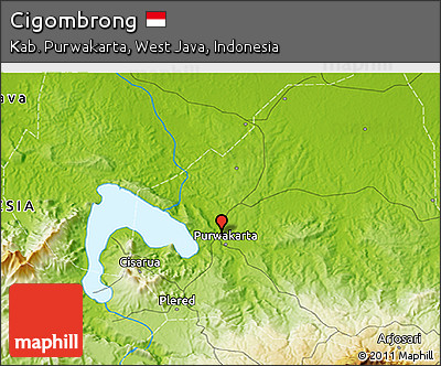 Physical 3D Map of Cigombrong