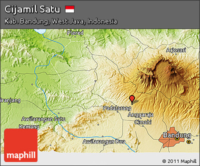 Physical 3D Map of Cijamil Satu