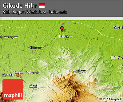 Physical 3D Map of Cikuda Hilir