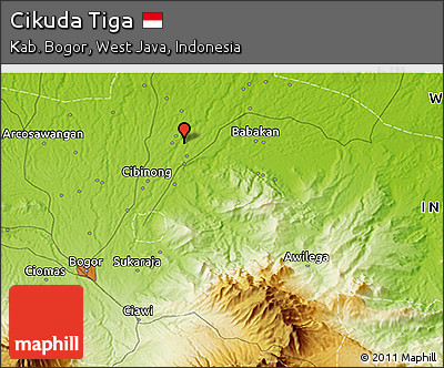 Physical 3D Map of Cikuda Tiga