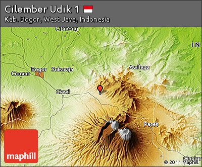 Physical 3D Map of Cilember Udik 1