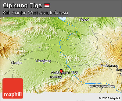 Physical 3D Map of Cipicung Tiga