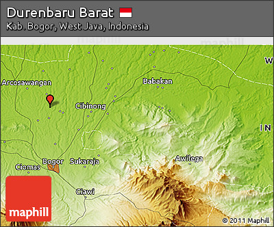 Physical 3D Map of Durenbaru Barat