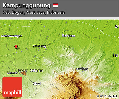 Physical 3D Map of Kampunggunung