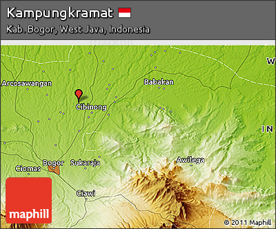 Physical 3D Map of Kampungkramat