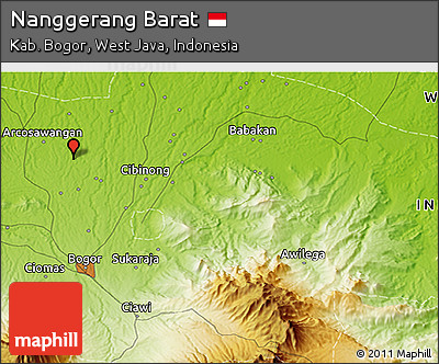 Physical 3D Map of Nanggerang Barat