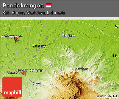 Physical 3D Map of Pondokrangon