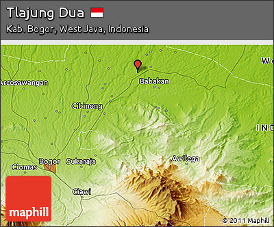 Physical 3D Map of Tlajung Dua