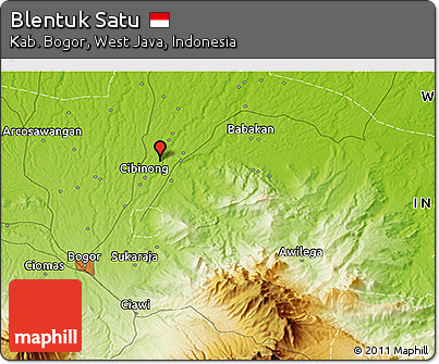 Physical 3D Map of Blentuk Satu