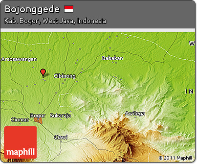Physical 3D Map of Bojonggede