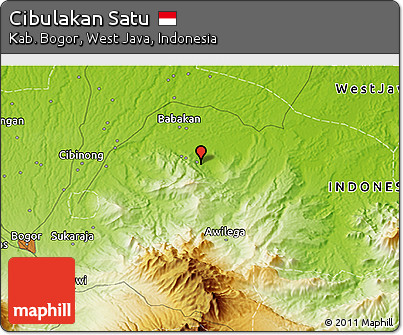 Physical 3D Map of Cibulakan Satu