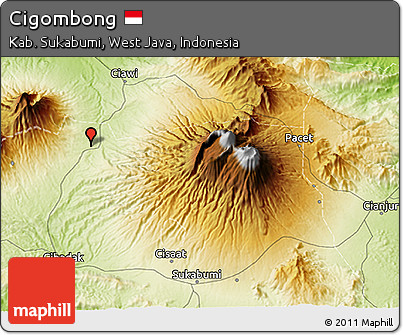 Physical 3D Map of Cigombong