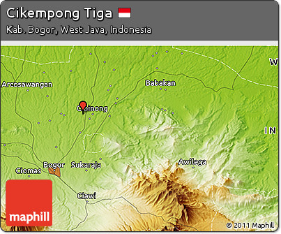 Physical 3D Map of Cikempong Tiga