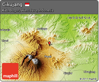 Physical 3D Map of Cikujang
