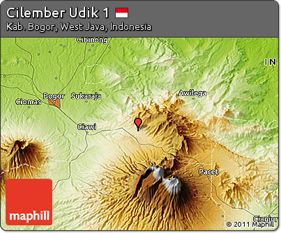 Physical 3D Map of Cilember Udik 1