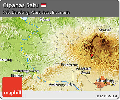 Physical 3D Map of Cipanas Satu