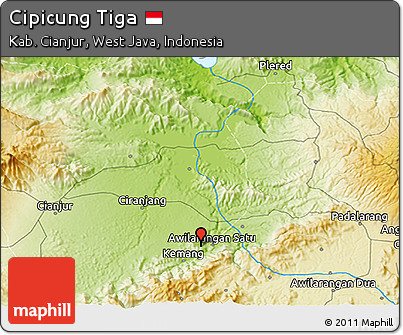 Physical 3D Map of Cipicung Tiga