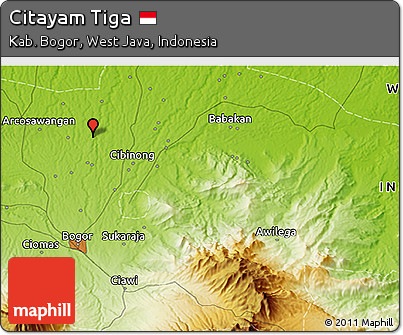 Physical 3D Map of Citayam Tiga