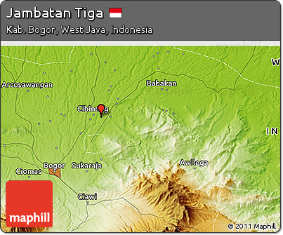 Physical 3D Map of Jambatan Tiga