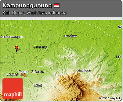 Physical 3D Map of Kampunggunung